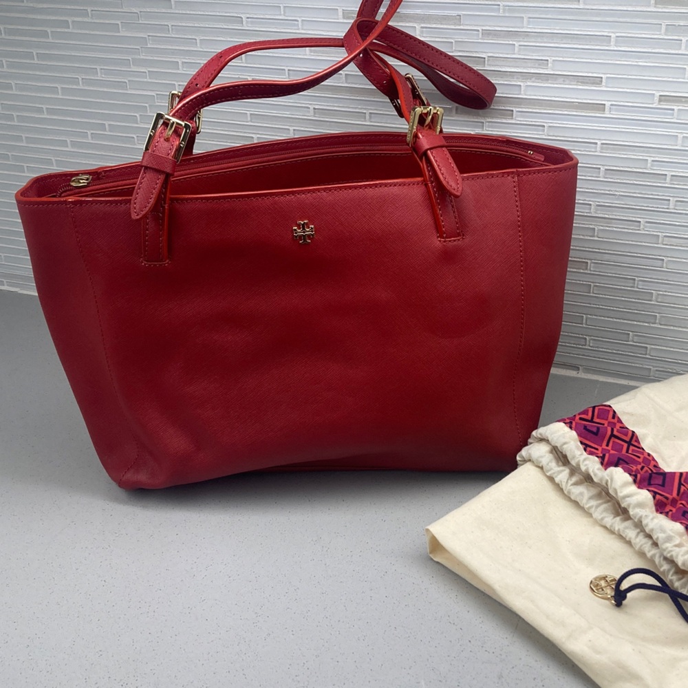 Tory Burch Cherry Red Tote Bag